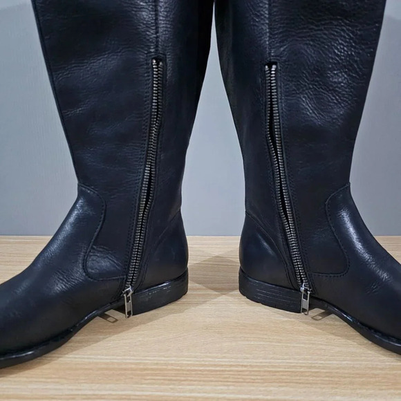 Born Shaunie Knee High Boot Womens 6 Extended Calf Black Leather Tall Fall NEW - Picture 4 of 13